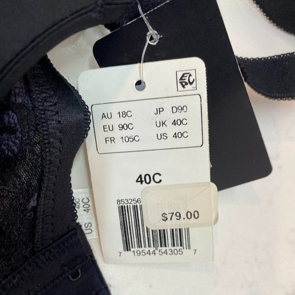 Wacoal Midnight Black Bra with Lace Accents - Picture 3 of 4